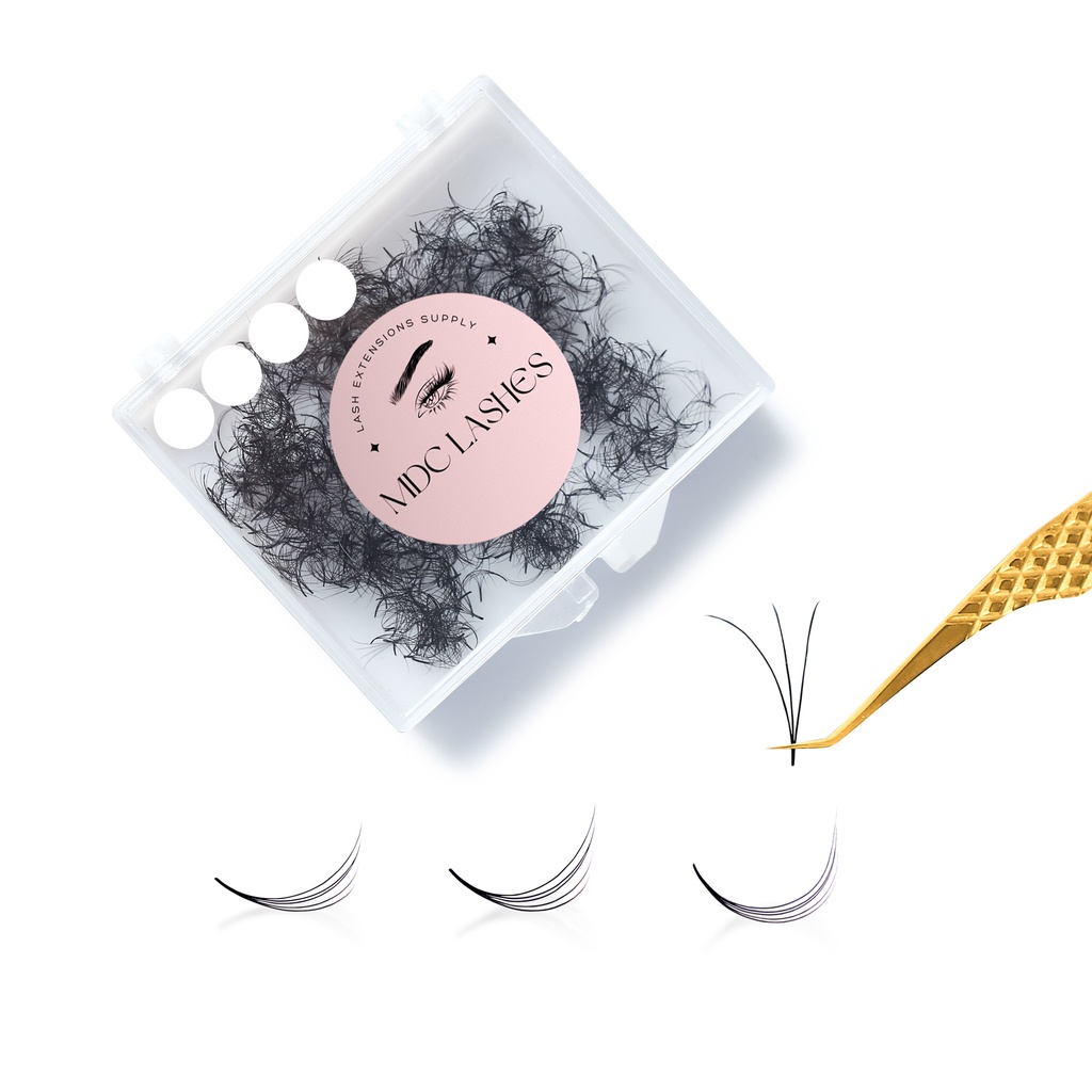 MDC LASHES mi volum 1000 FAN SẴN - size ngẫu nhiên -ĐỘ CONG NGẪU NHIÊN