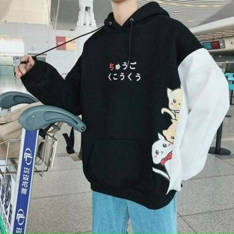 🍀 ÁO KHOÁC HOODIE IN HÌNH 3 CON MÈO SIÊU CUTE FORM