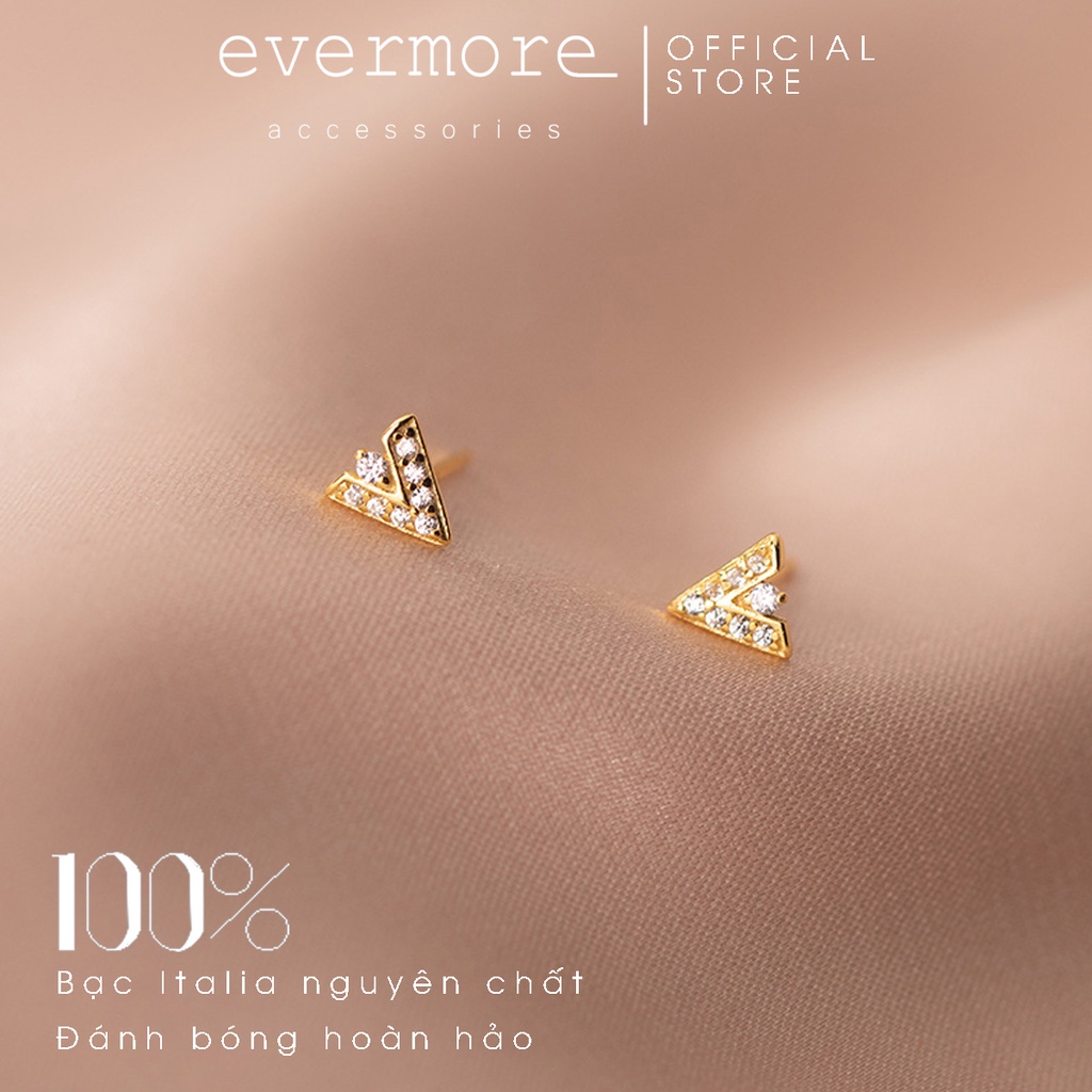 Bông tai bạc EVERMORE, khuyên tai Victoria bạc ý 925 nguyên chất, phong cách minimalism, thanh lịch - H015