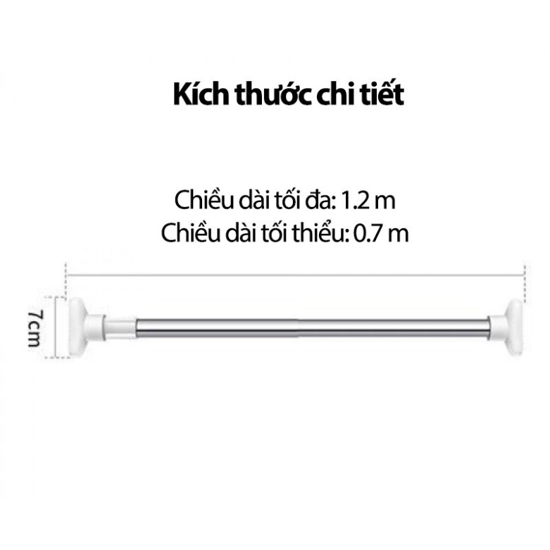 Thanh xà  treo quần áo thông minh, không cần khoan đục 1,2m