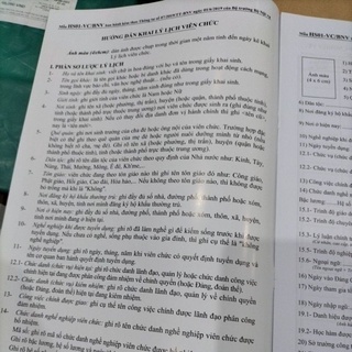 Lý lịch viên chức (combo 10 quyển)