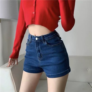 [Có sẵn+ảnh thật] Quần short nữ cạp cao co dãn phong cách Hàn Quốc