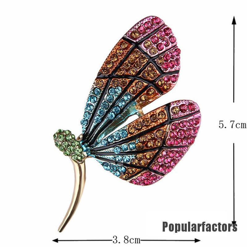 Ghim cài áo hình bướm đính đá thời trang xinh xắn