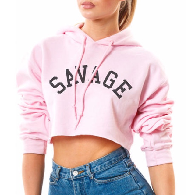 [Ảnh thật] Hoodie croptop (38-53kg). áo croptop hoodie. savage