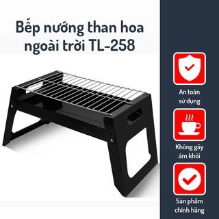 BẾP NƯỚNG BBQ NGOÀI TRỜI BẾP THAN HOA PHÚ KHANG GẤP GỌN CÓ VỈ NƯỚNG bếp không khói