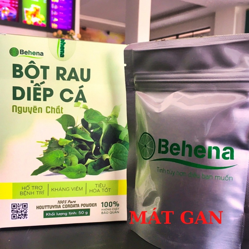 Bột Diếp Cá nguyên chất Behena - Mát Gan, Hỗ Trợ Tiêu Hóa, Ăn Dặm