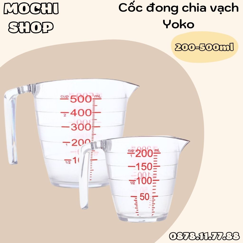 Cốc Đong YOKO Inochi, Ca Ly Đong Định Lượng Có Vạch Chia Dùng Trong Pha Chế, Nấu Ăn