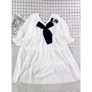 [GIÁ HUỶ DIỆT] Váy Baby Doll Nơ Xinh Xắn Dáng Rộng- Váy Bánh Bèo Xịn Sò (video ảnh thật shop quay nền)