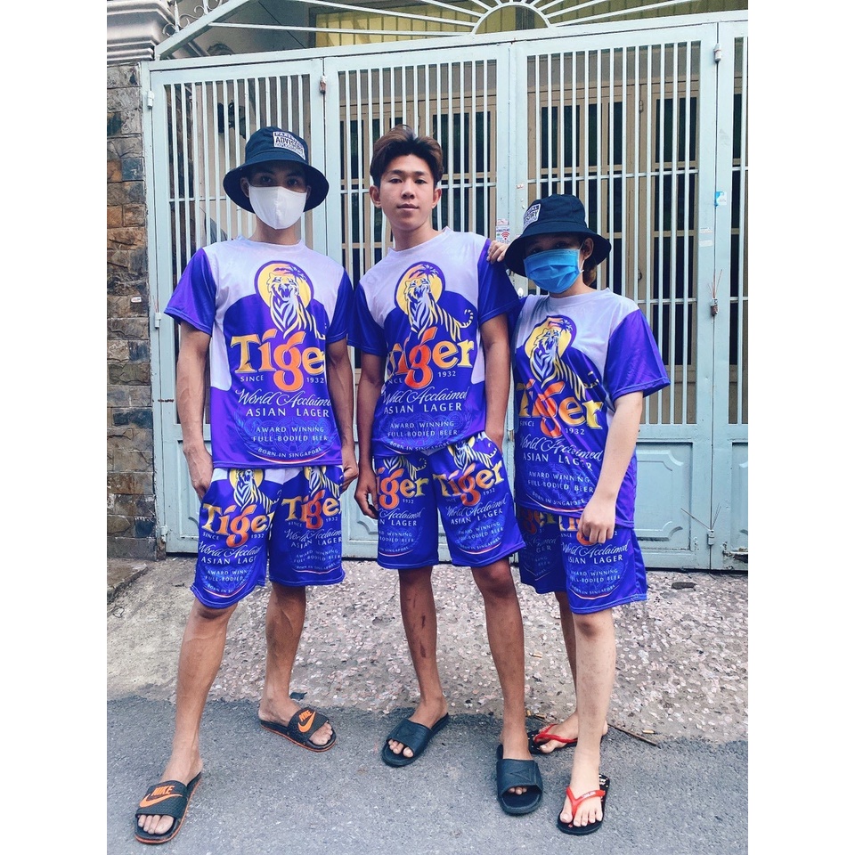 Bộ đồ mùa hè cho nam chất co dãn họa tiết