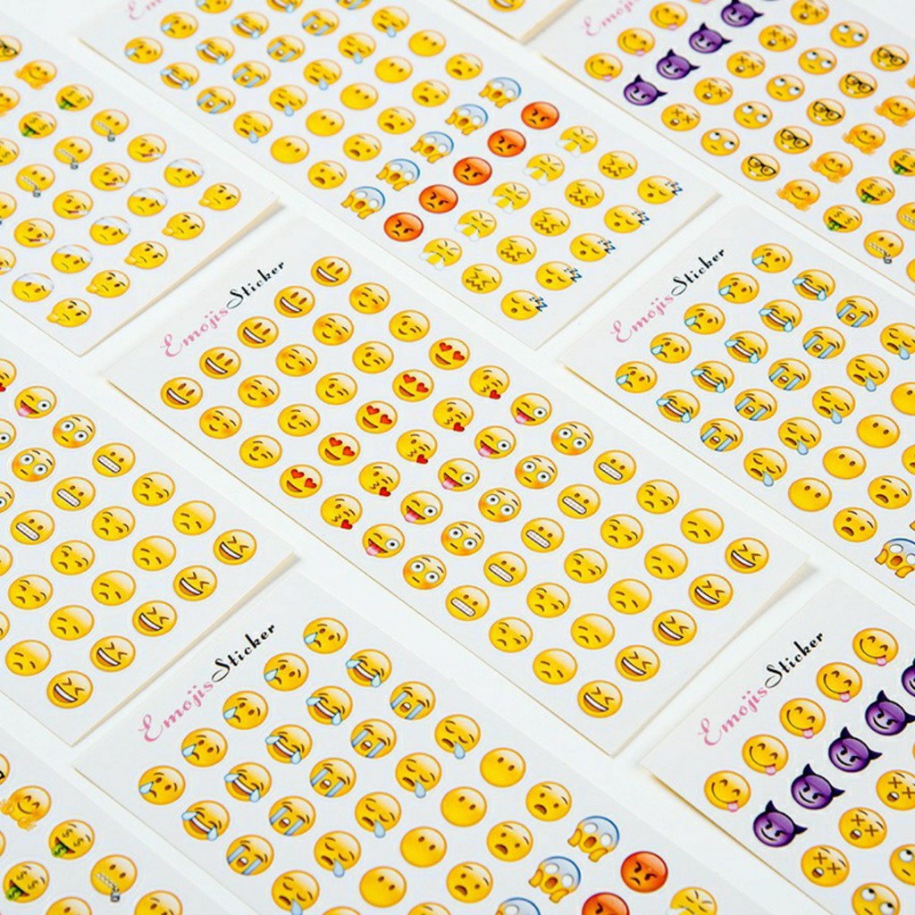 Bộ 12 tờ Sticker Emoji