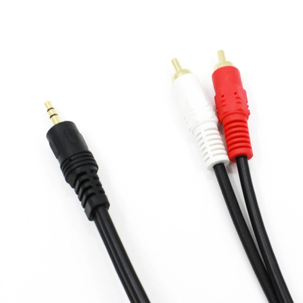 Cáp nối âm thanh nổi 3.5mm sang 2 RCA L / R 1.5/3/5/10m cho tai nghe loa màu đen