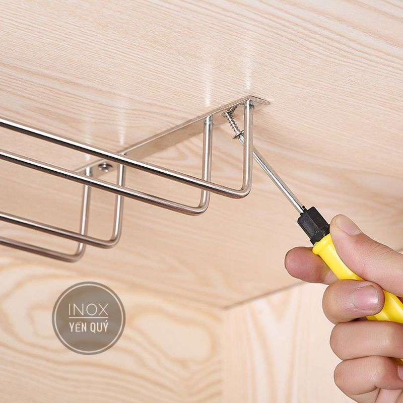 GIÁ ĐỠ TREO LY 1/2/3/4/5 HÀNG SÂU 27/34 CM BẮT TRẦN TỦ BÓNG ĐẸP - GIÁ ĐỠ TREO LY RƯỢU VANG ÚP NGƯỢC VÀ GẮN TƯỜNG