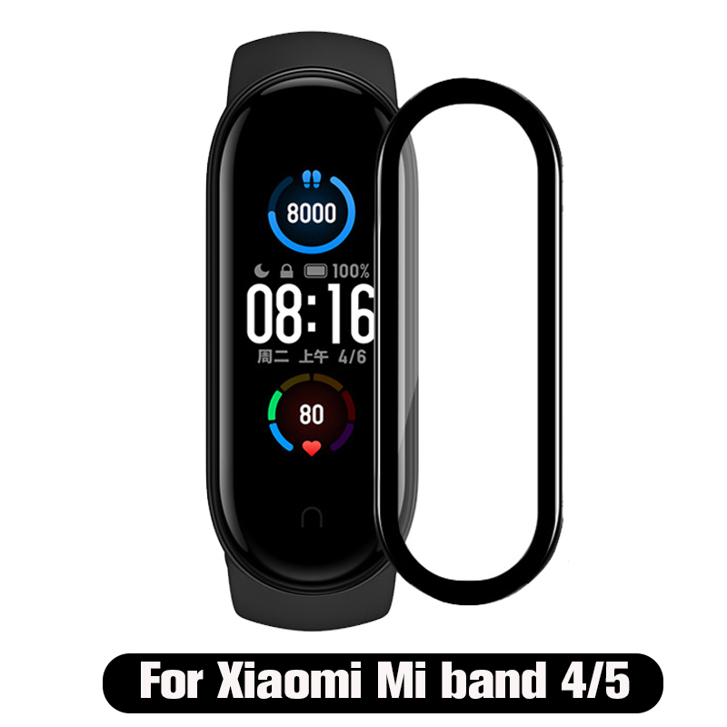 Miếng dán PET 3D bảo vệ toàn màn hình cho đồng hồ Xiaomi Mi Band 4 5 6 Miband 4 5 6