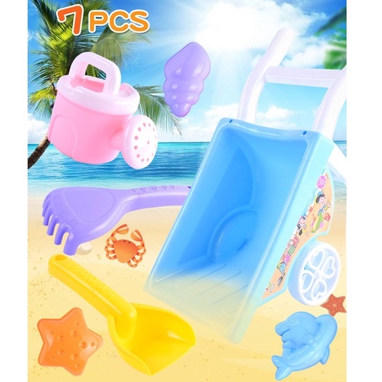 Đồ Chơi Bãi Biển Xô Kèm Phụ Kiện- Bộ Đủ Món Đồ Chơi Xúc Cát Bằng Nhựa Cao Cấp