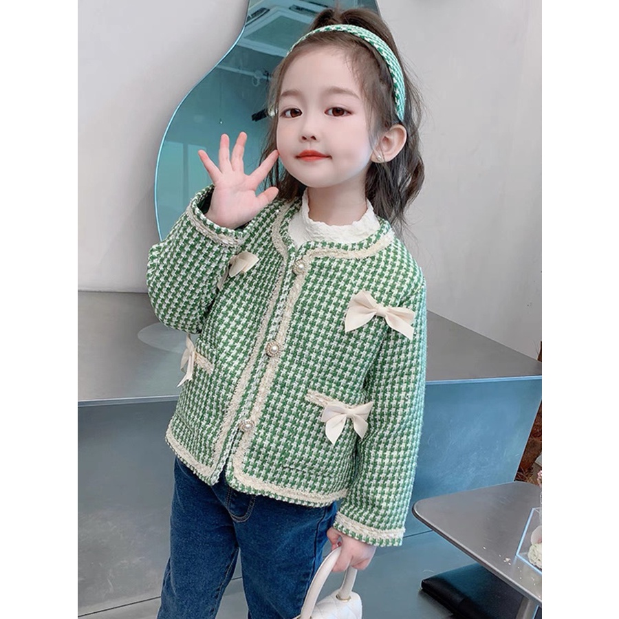 Áo khoác bé gái, set bộ quần áo dạ kim sa có lớp lót xịn sò cho bé