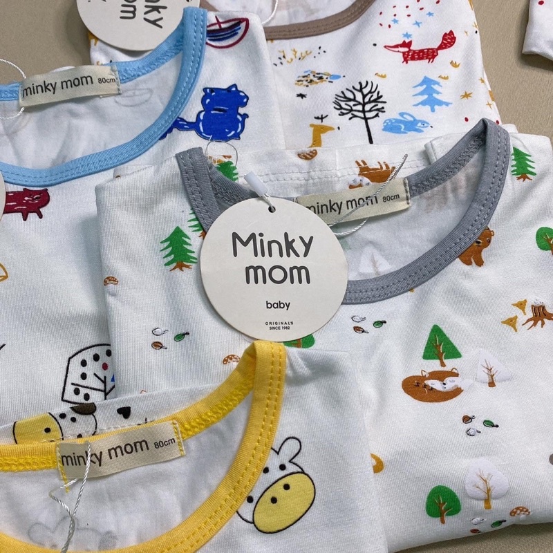 Bộ Ba lỗ phối viền -hoạ tiết dễ thương ngộ nghĩnh cho bé trai và bé gái