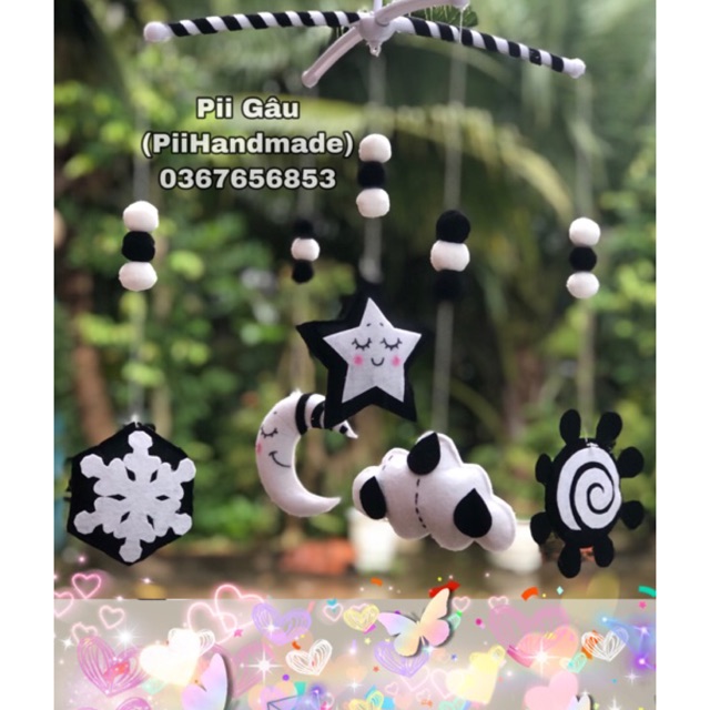 🎁 KÈM TÊN🎁  TREO NÔI ĐEN TRẮNG CHO BÉ SƠ SINH