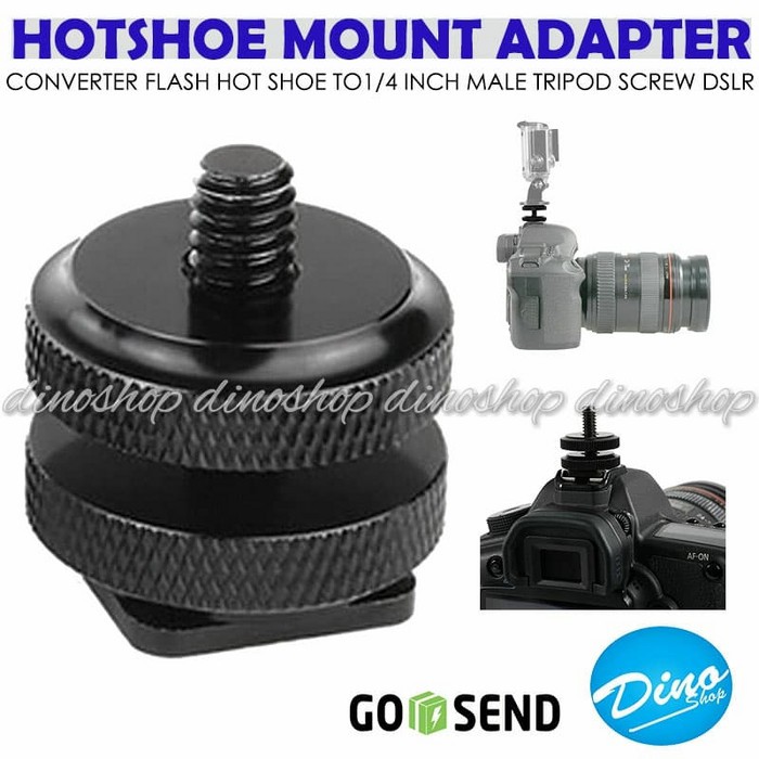 Hot Shoe To 1 / 4 Inch Flash Adapter Male Screw Dslr Gopro New Mới