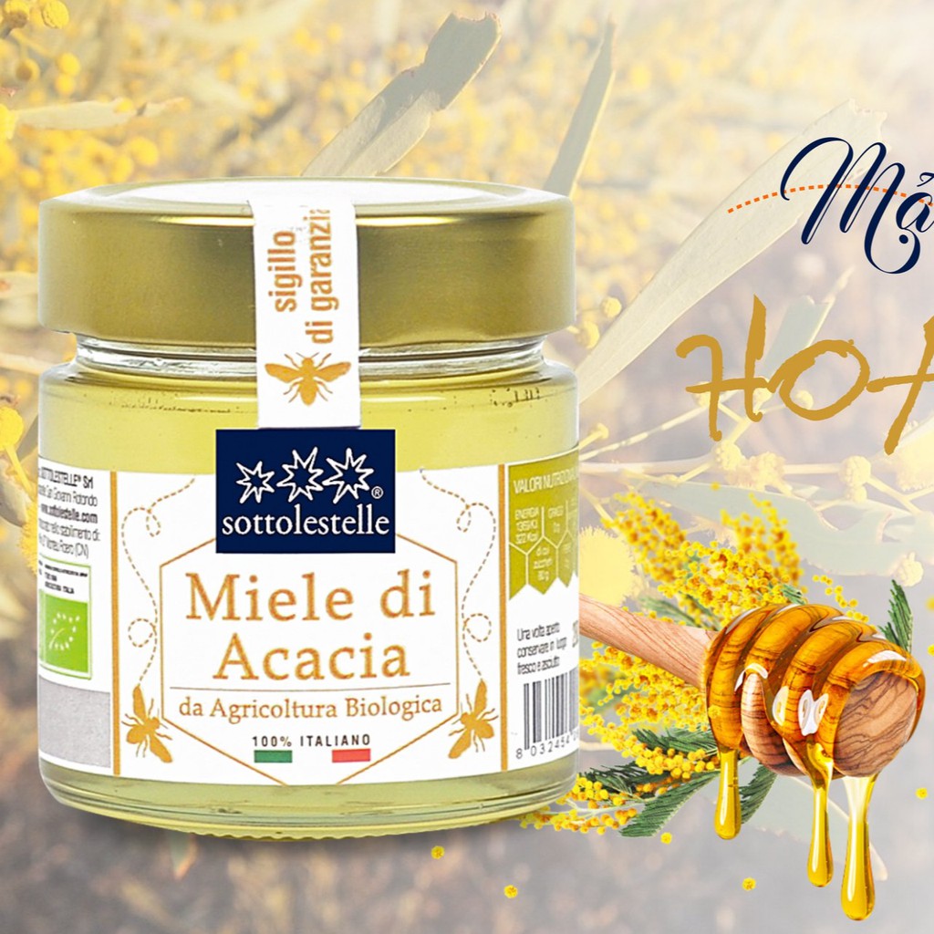 Mật ong hoa keo hữu cơ Sottolestelle 280g Organic Acacia Honey