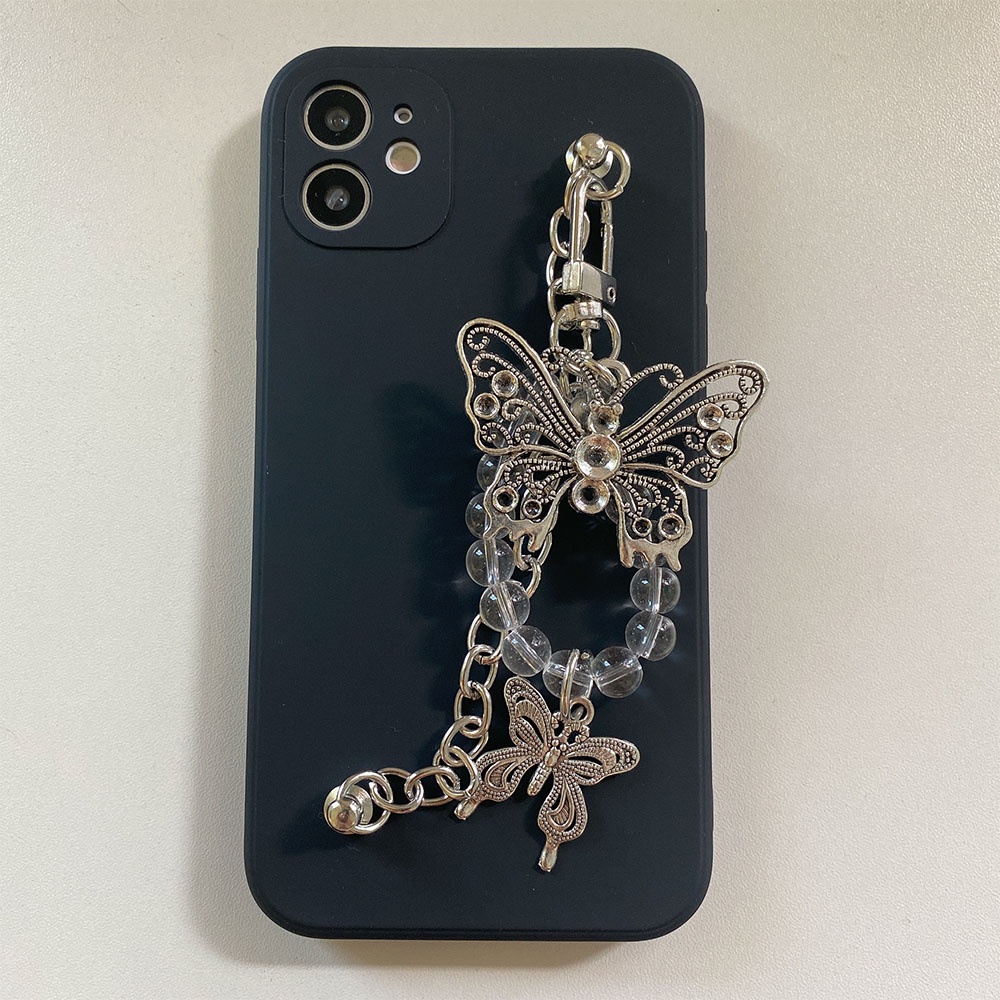 Ốp Điện Thoại Chống Sốc Hình Bướm Có Dây Đeo Cho Iphone 13 12 11 Pro Max 7 8 Plus XR XS Max SE 2020