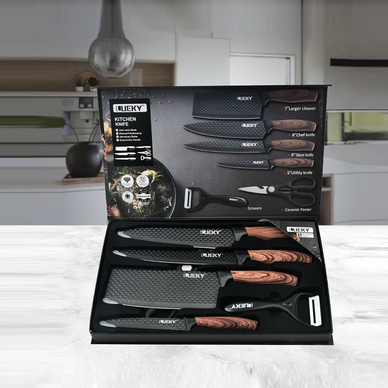 Bộ dao nhà bếp 6 món KHALIK LUCKY-LK-WS10 không gỉ - chống dính