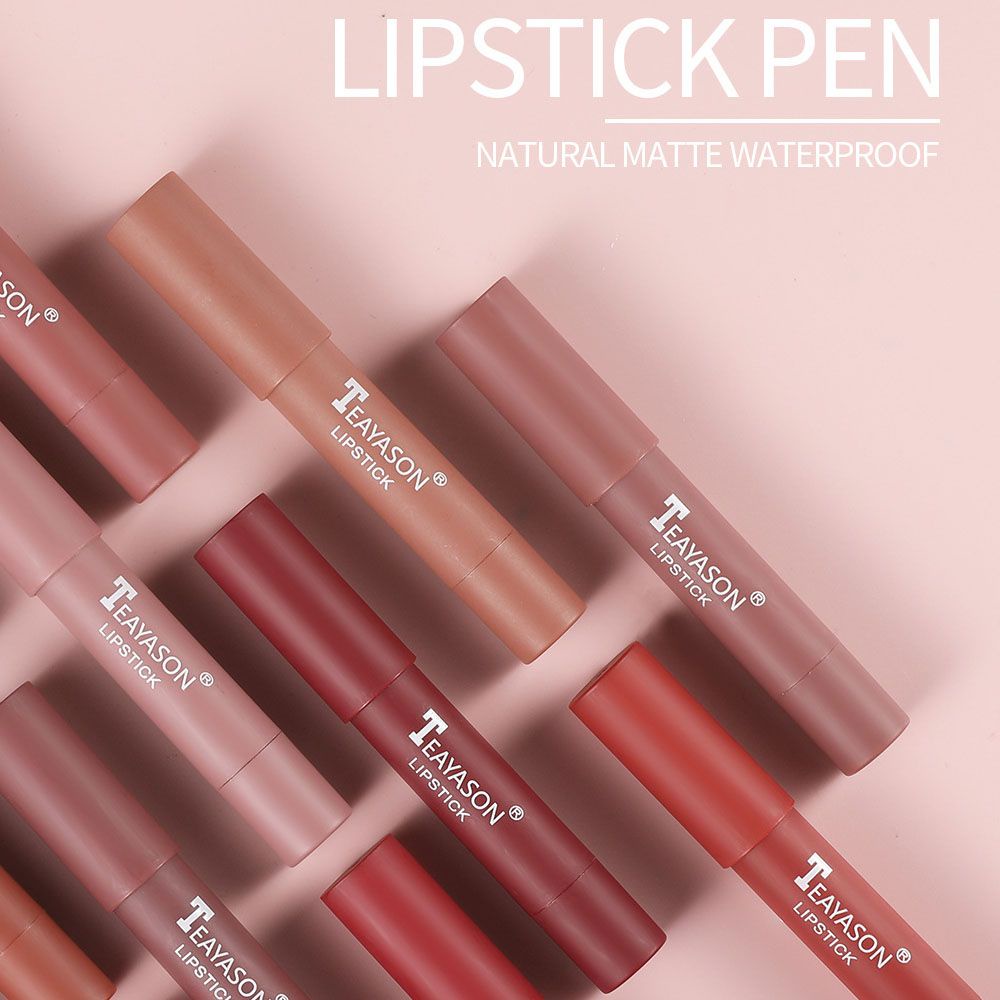 [Hàng mới về] Son Lì 12 Màu Tùy Chọn Lâu Trôi Không Dính Cốc Chống Thấm Nước