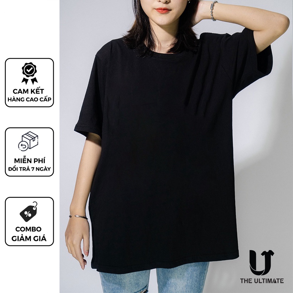 Áo phông The Ultimate Basic Tee phông trơn nam nữ tay lỡ oversize form rộng đen, trắng 100% cotton co giãn