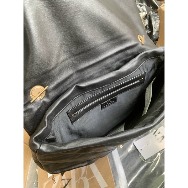 TNS - Túi đeo vai form mềm chần hottrend ZR maxi shoulder bag-chất da mềm cao cấp-màu đen basic