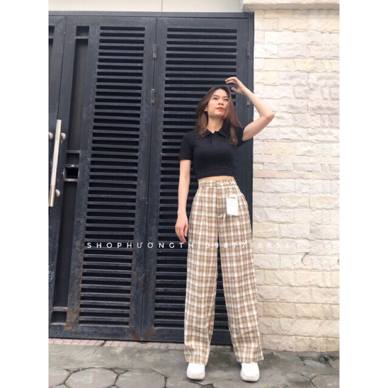 [ Mã FAGREEN55 giảm 10% tối đa 30K đơn 99K] Quần kẻ caro đủ màu ống rộng siêu hot HANA138 | BigBuy360 - bigbuy360.vn