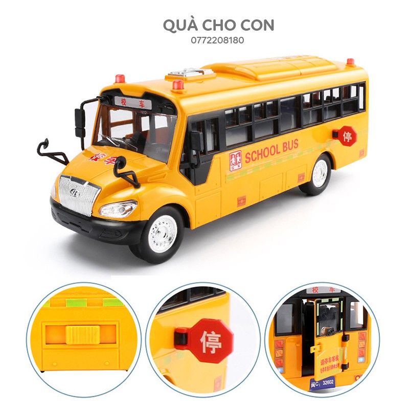 ĐỒ CHƠI Ô TÔ XE BUÝT CHO BÉ - XE BUS CÓ ĐÈN VÀ ÂM THANH CHẠY ĐÀ