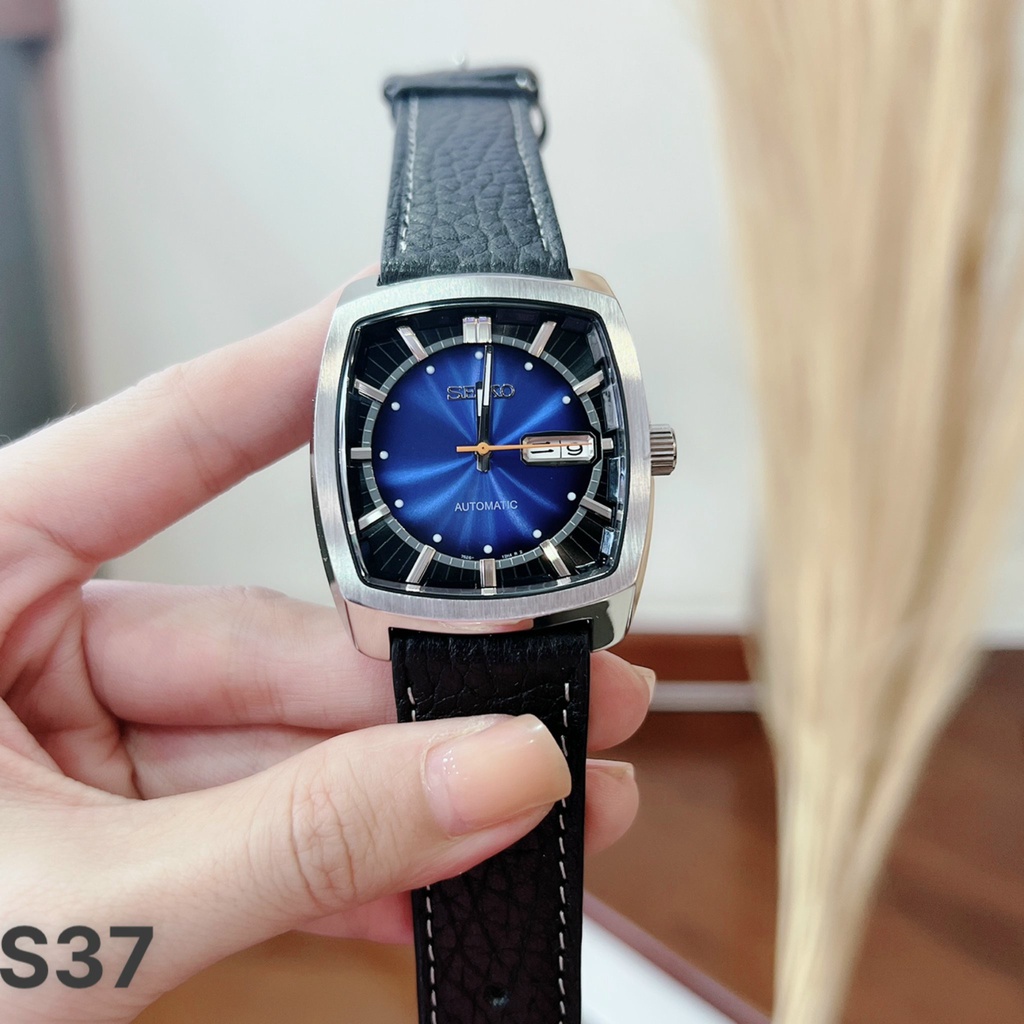 Đồng hồ nam seiko recraft automatic mặt vuông- dây da - size 40mm