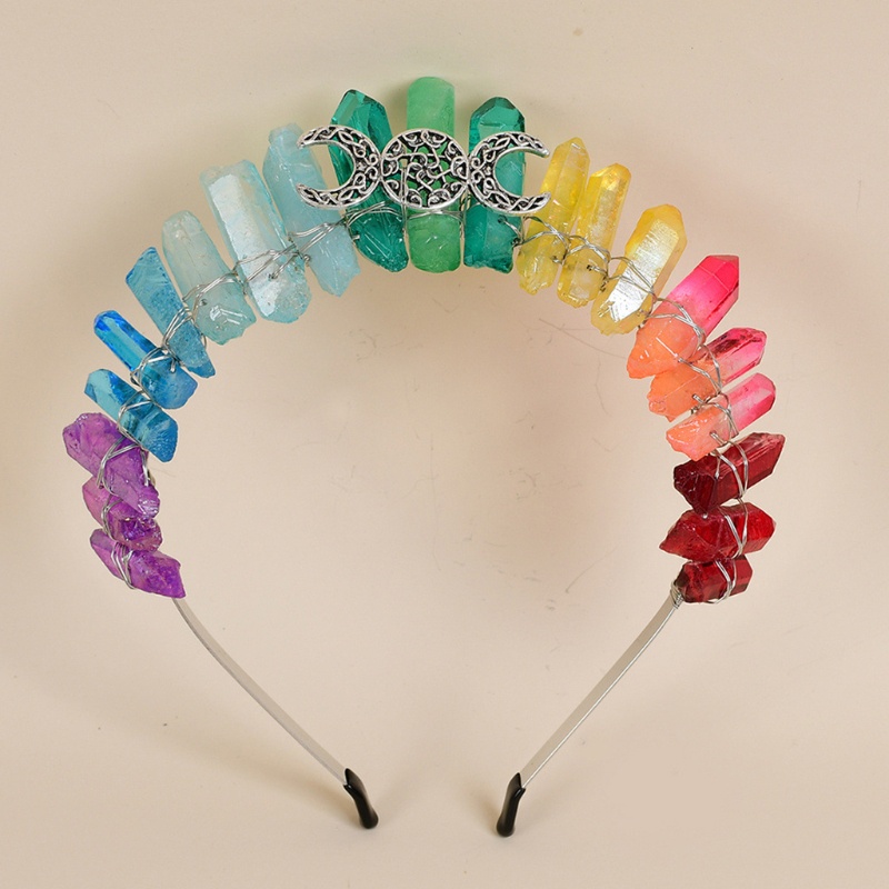 Flgo Băng Đô Cài Tóc Đính Pha Lê Hình Vương Miện Mặt Trời Mặt Trăng Phong Cách Vintage Dành Cho Cô Dâu Trong Tiệc Cưới