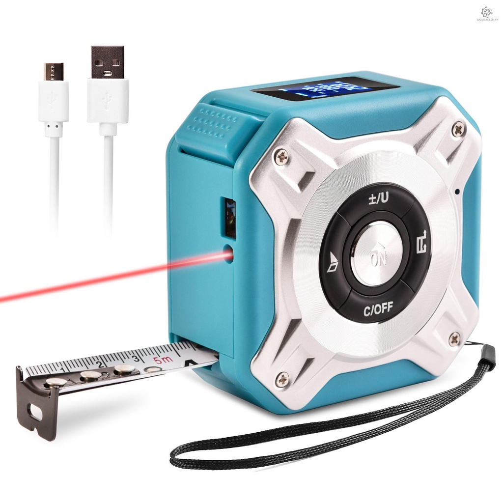 CCCC Thước Dây Laser Kỹ Thuật Số 16Ft Có Thể Sạc Lại 131Ft Đa Năng
