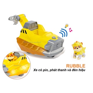 Chó RUBBLE vàng lái xe siêu tốc có PIN phim Những chú chó cứu hộ - Paw Patrol