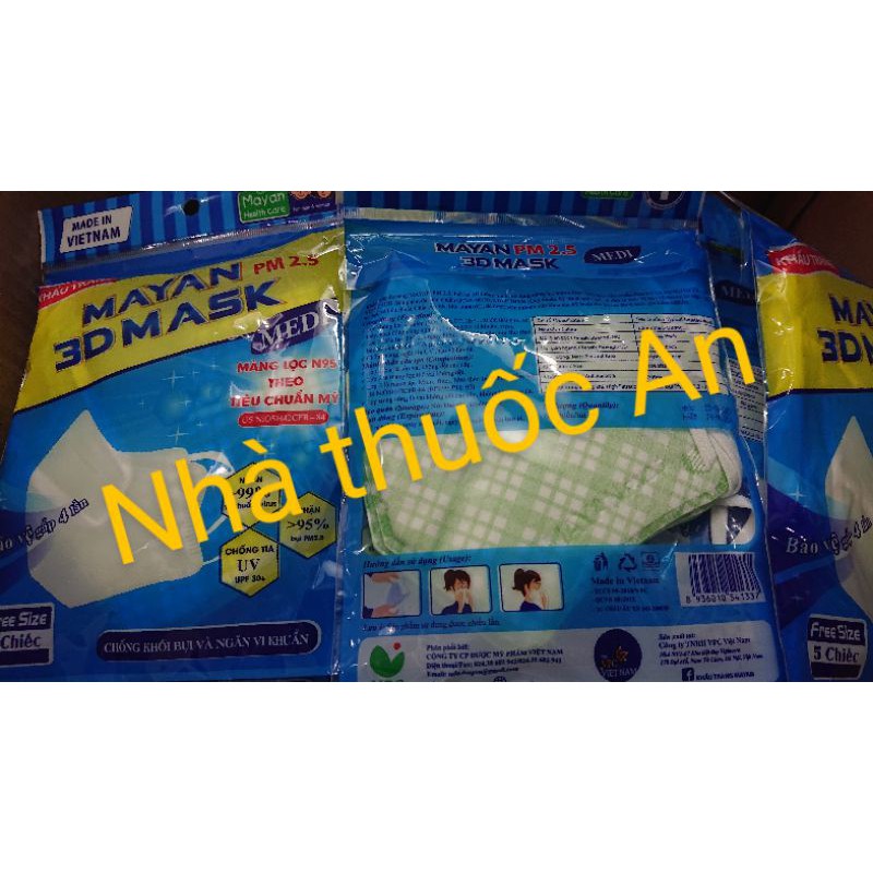 Khẩu trang 3d người lớn bịch 5 cái