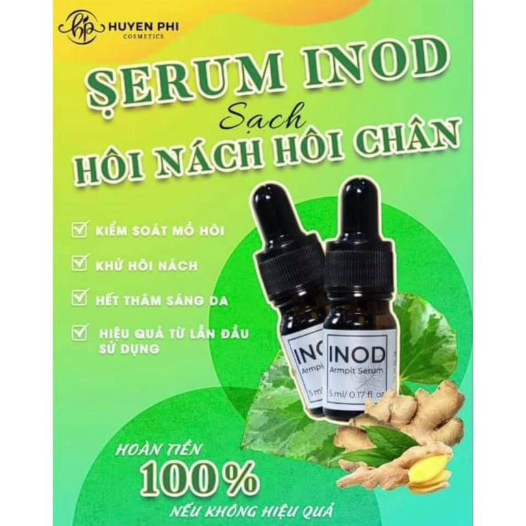 Serum hôi nách inod huyền phi giúp khử mùi hôi làm thơm da giữ cho vùng da dưới cánh tay và bàn chan khô thoáng