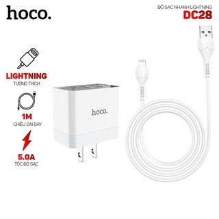 Cốc Sạc nhanh Hoco DC28 2 USB (1 Cổng USB C PD 18W 1 cổng USB QC3.0)