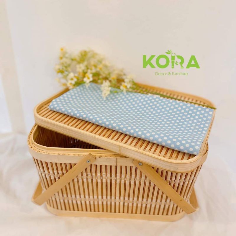 Hộp tre giỏ tre làn tre đi pinic