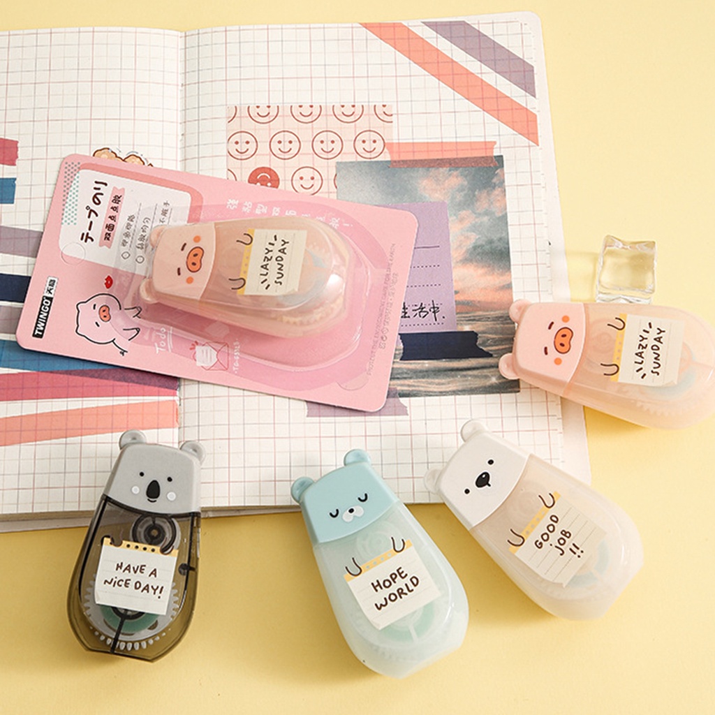 Cuộn Băng Keo Hai Mặt 5m Họa Tiết Hoạt Hình Dễ Thương Trang Trí Sổ Tay/Sổ Tay DIY