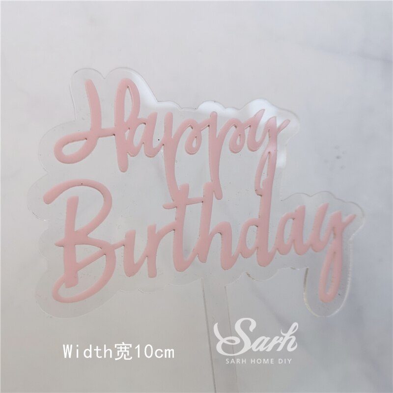 Que Cắm Trang Trí Bánh Kem Chữ Happy Birthday Màu Hồng Tím Lấp Lánh