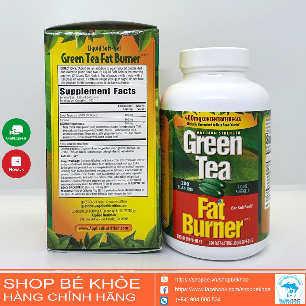 Viên Giảm Cân Trà xanh Green Tea Fat Burner 200 viên HolCim Kênh