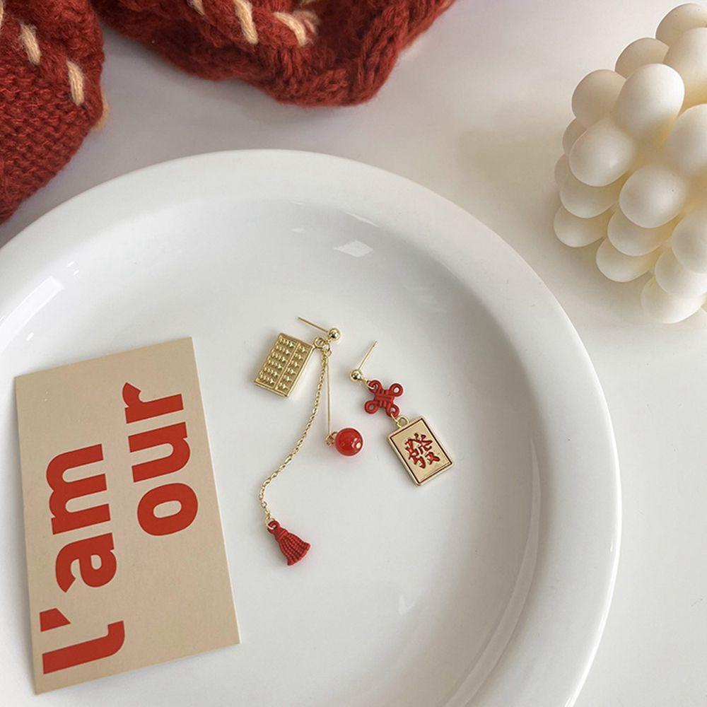 Mocho Khuyên Tai Lủng Lẳng Thắt Nút May Mắn Kiểu Trung Hoa Ngọt Ngào Cho Bạn Gái