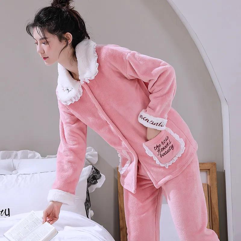 Bộ đồ ngủ chất nhung dày dặn cỡ lớn thời trang thu đông mới cho nữ | BigBuy360 - bigbuy360.vn
