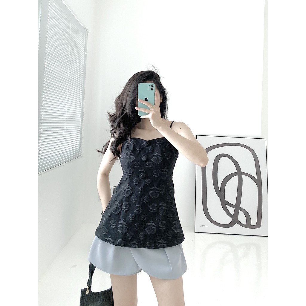 [Mã BMBAU50 giảm 50K đơn 150K] Áo nữ Yu Cherry YA360 BUTTON PATTERN CAMI TOP