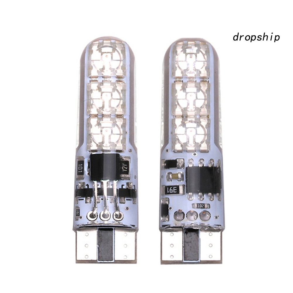 Set 2 Đèn Led T10 5050-6smd Rgb Gắn Biển Số Xe Ô Tô