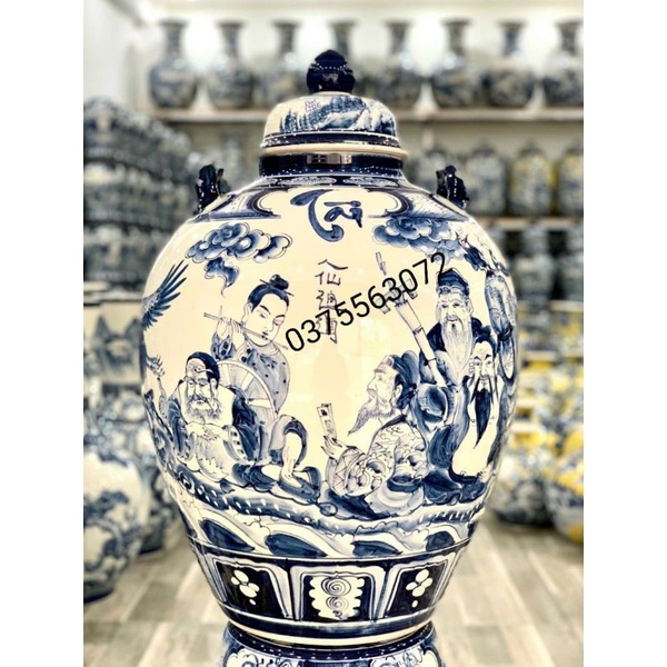 Chum vẽ kỹ ngâm rư.ơu size 10L/20L/30L/40L/50L Bát Tràng. Giao mẫu ngẫu nhiên