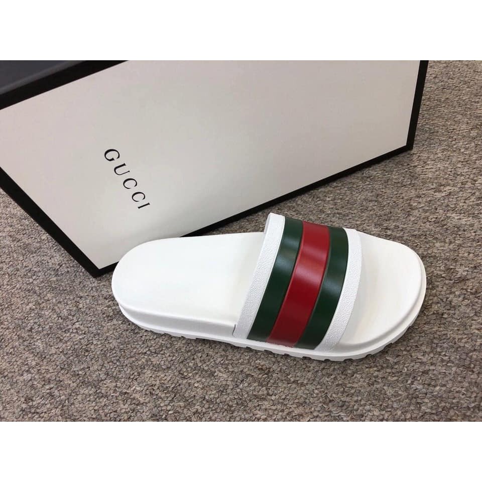 Dép Gucci Trắng 3 Sọc