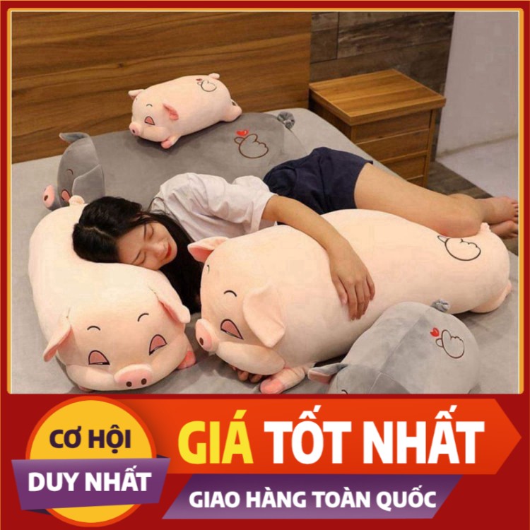 Gấu Bông Gối Ôm Heo Phê Cần, Heo Mắt Híp Lợn Ngủ Đờ Đẫn,Thú Nhồi Bông Heo Béo Ú Đáng Yêu Ngộ Nghĩnh Kích Thước 35-110cm