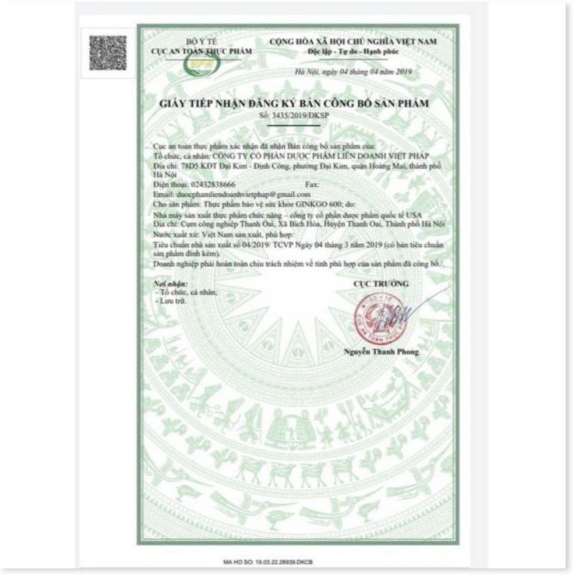 Ginkgo 600mg with coenzym Q10 viên uống hoạt huyết dưỡng não