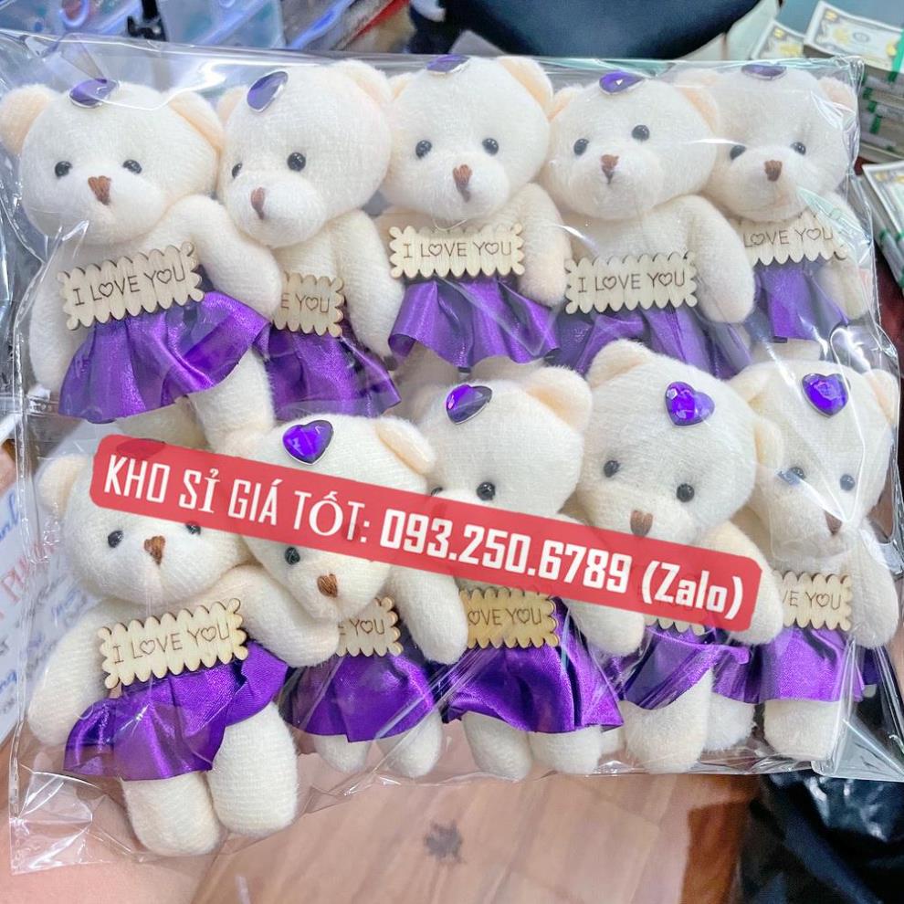 Combo 10 gấu bông mặc váy xinh xắn mềm mại làm quà tặng, nhiều mẫu